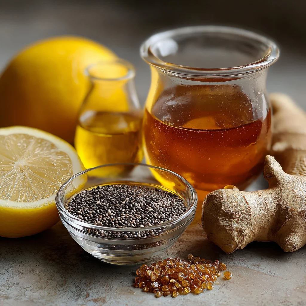 Brazilian Mounjaro Recipe – The Natural Weight Loss Drink You Need to Try 5 Brazilian Mounjaro Recipe ingredients on counter