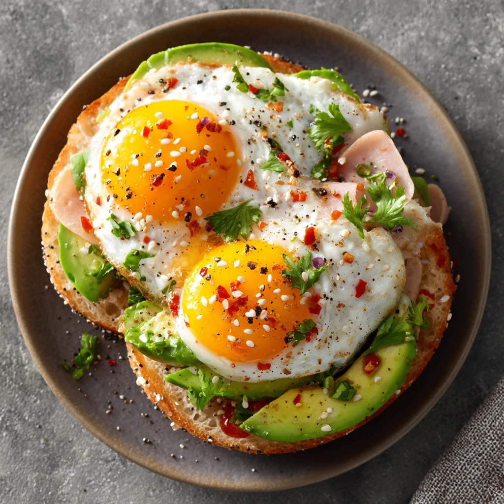 High Protein Bagel: Easy Recipe for a Healthier Start 7 High protein bagel with egg and avocado