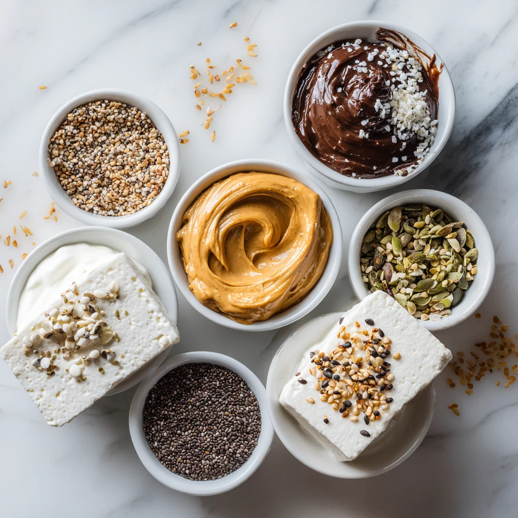 Protein-rich add-ins for oatmeal jars