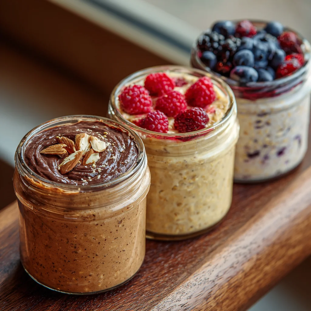Sweet and savory protein oatmeal jars