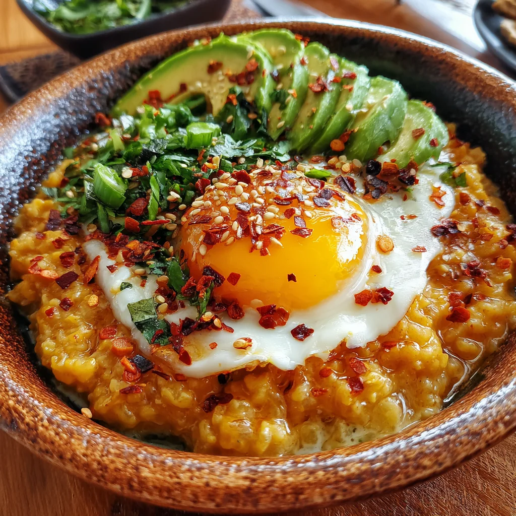 Savory Oatmeal Bowl: Your New Favorite Healthy Fix 8 picy savory oatmeal with egg and avocado